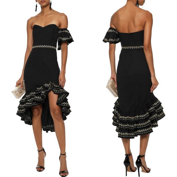 Caroline Constas Cam Embroidered Ruffle Midi Dress - Picture 3 of 7